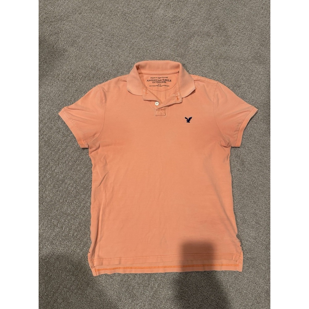 American Eagle Outfitters Polo Shirt Mens M Classic Fit Orange Short Sleeve Top